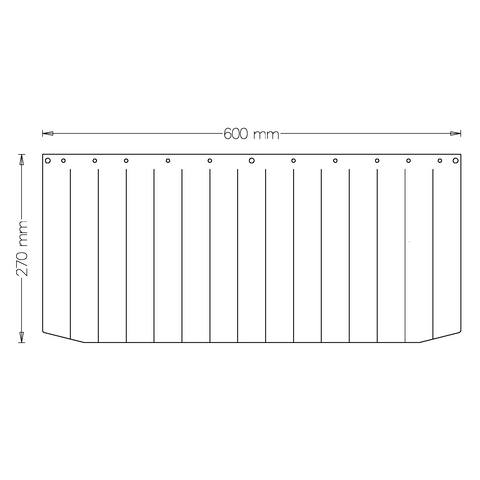 Anritsu KXS7534 Xray Curtains - 0.125 mm LE - Food Contact Compliant - Blue Abrasion Resistant - 1 Outer Duplex Set (2 total curtains) - 600 mm x 270 mm - XRC116-RBL125