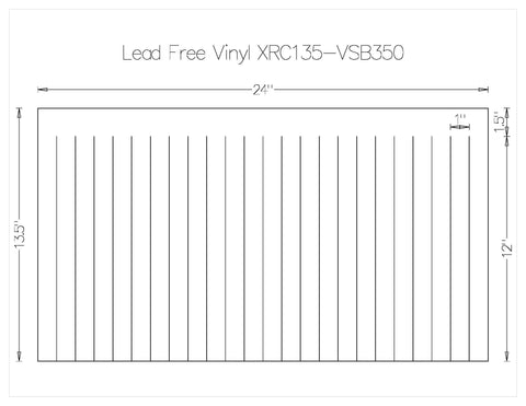 Lead-Free Vinyl Xray Curtains - 0.350mm LE - Sky Blue - 13.5" x 24" - Set of 4