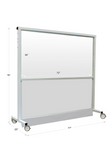 Mobile Lead Barrier - 76" Wide - Large Window Dimensions