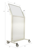 Mobile Lead Barrier - 34" Wide - Tilted Window Dimensions